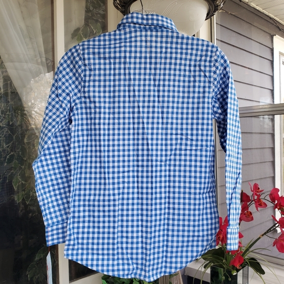 New With Tag Boys Cat&Jack Blue Gingham Checked Longsleeved Shirt Size M 8/10 - Picture 5 of 9